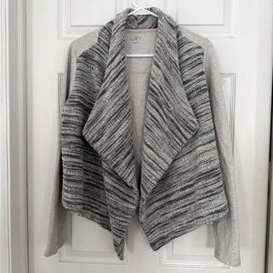 Loft grey tweed drape sweater size medium